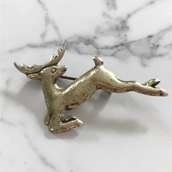 Vintage Mexican Running Dear Brooch - Picture 1 of 5